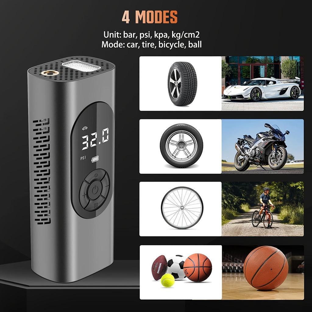 Tire Inflator Portable Air Compressor For Car Tire, Cordless & Strong Power Air Pump For Car Tire With 6000mAh Battery Fast Inflate 150PSI Tire Pump