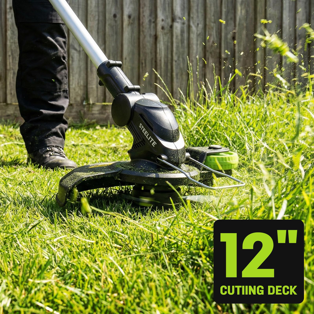 20V Electric Lawn Mower &amp; 12-Inch 2-in-1 String Trimmer/Edger Combo, 13-Inch Cordless Mower with 4.0Ah + 2.0Ah Batteries &amp; Charger, 5 Replacement Spools for Small Lawns