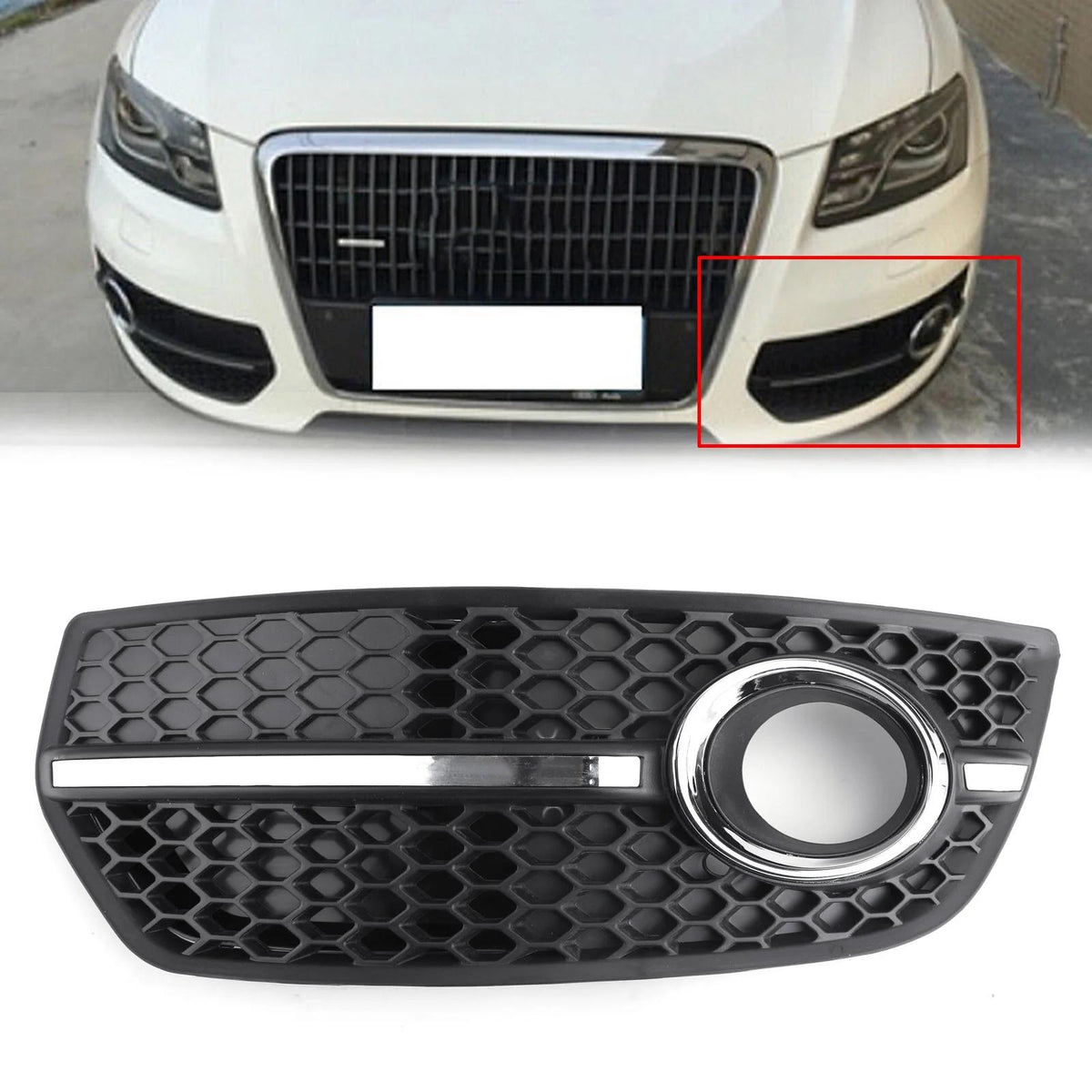 Front Bumper Grill Fog Light Lamp Covers Trim For 2009-2011 Audi Q5 Generic