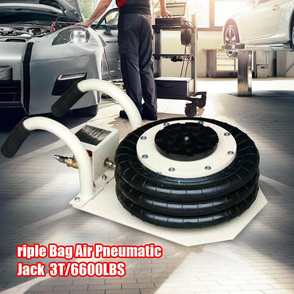 Portable 3T Triple Bag Air Jack Pneumatic Adjustable Ton Vehicle Jack 6600lbs
