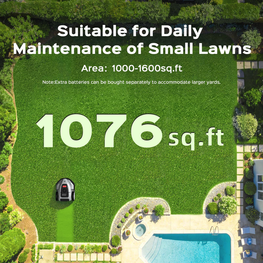 2026  V3 Robotic Lawn Mower, AI Vision Recognition Robot Lawn Mower with APP Control, Low-Noise Operation, Adjustable Cutting Height, No-Go Zones, for Small Lawns Up to 1600 Sq.Ft.