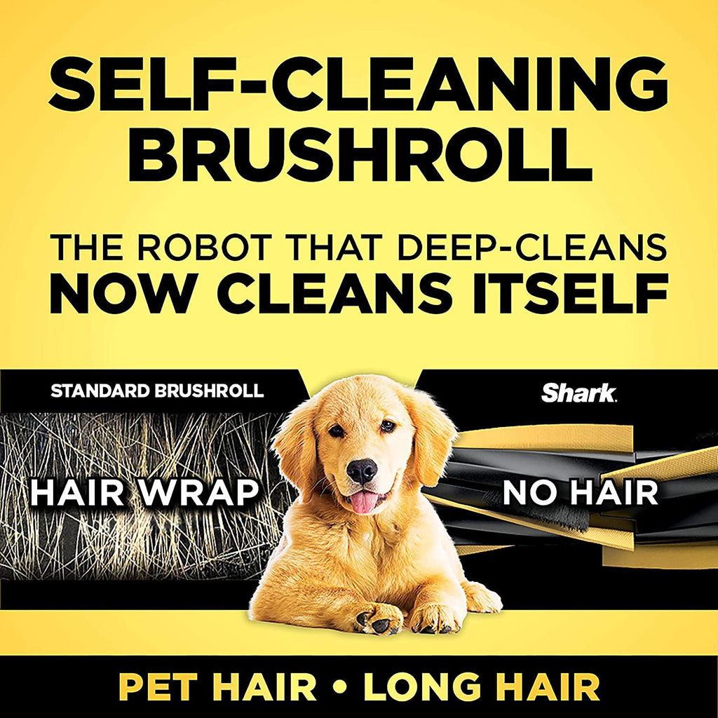 Shark IQ Robot Vacuum AV970 Self Cleaning Brushroll, Advanced Navigation, Perfect for Pet Hair, Works with Alexa, Wi Fi, xl dust bin, A black finish