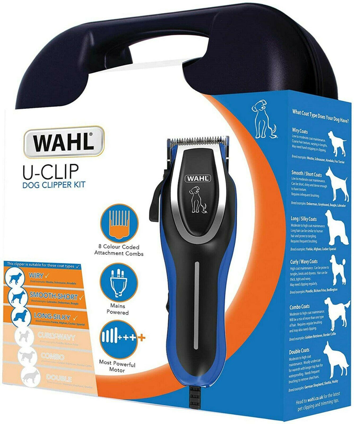 Wahl Trimmer On Shape Of U - Trimmer with Cable And Combs Codificados By