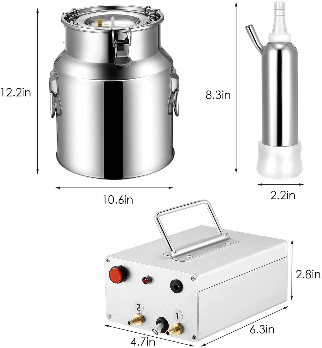 brightfootbook 14l milking machine for cow goat, pasture cattle sheep milker with vacuum pump, automatic stainless steel livestock milking equipment for farm household use for farm cows goats,cows