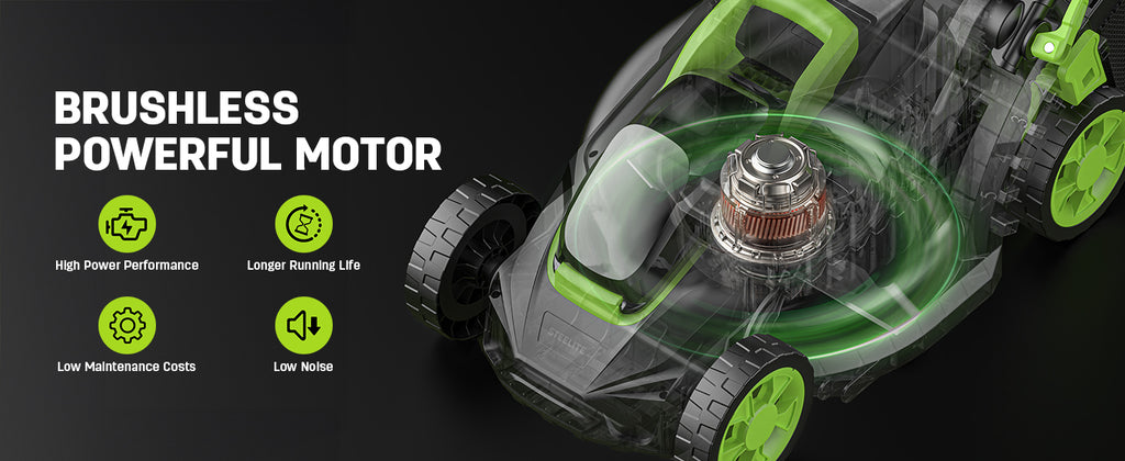 Cordless Lawn Mower, 20V Battery Powered Lawn Mower 13 Inch with 2 x 4.0Ah Batteries &amp; Charger, Brushless Electric Lawn Mower, Up to 50 Min Runtime