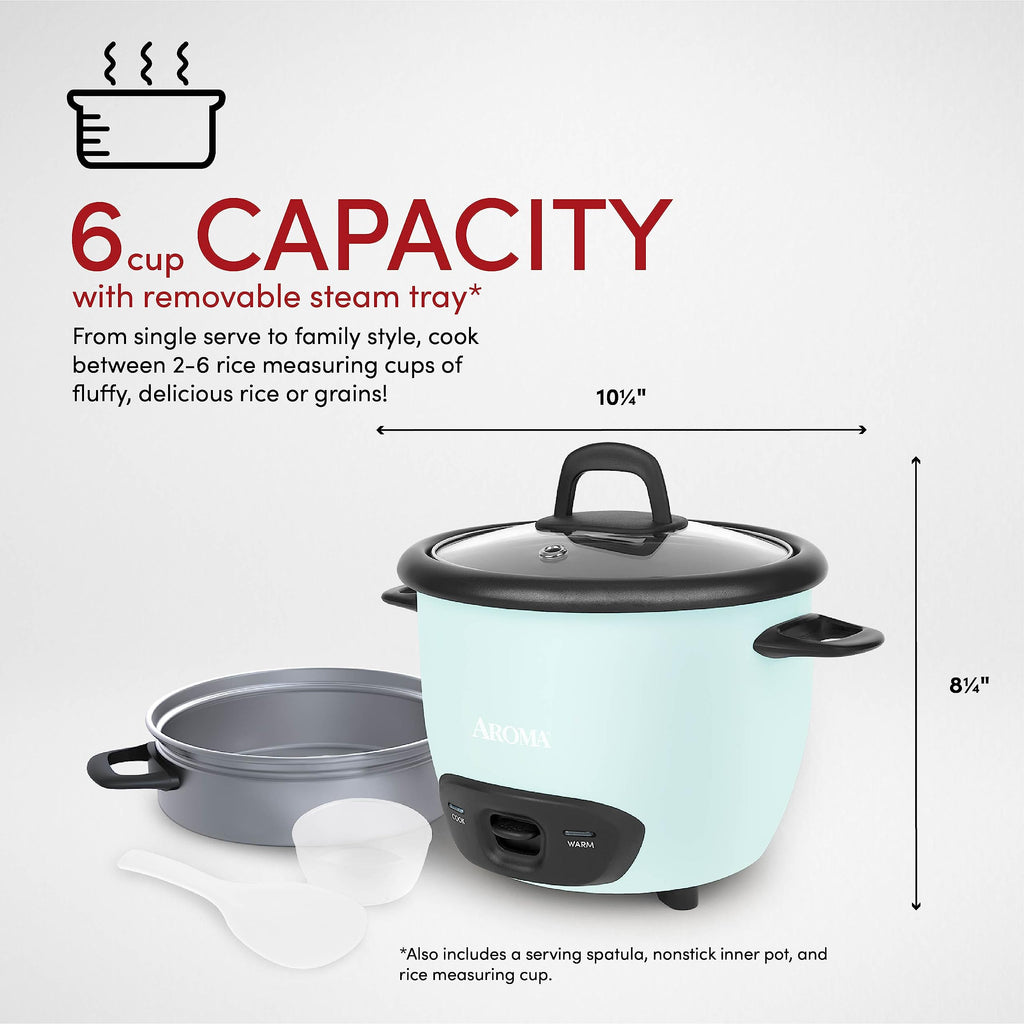 6-Cup (Cooked) / 1.5Qt. Rice & Grain Cooker (ARC-743-1NGBL), Light Blue