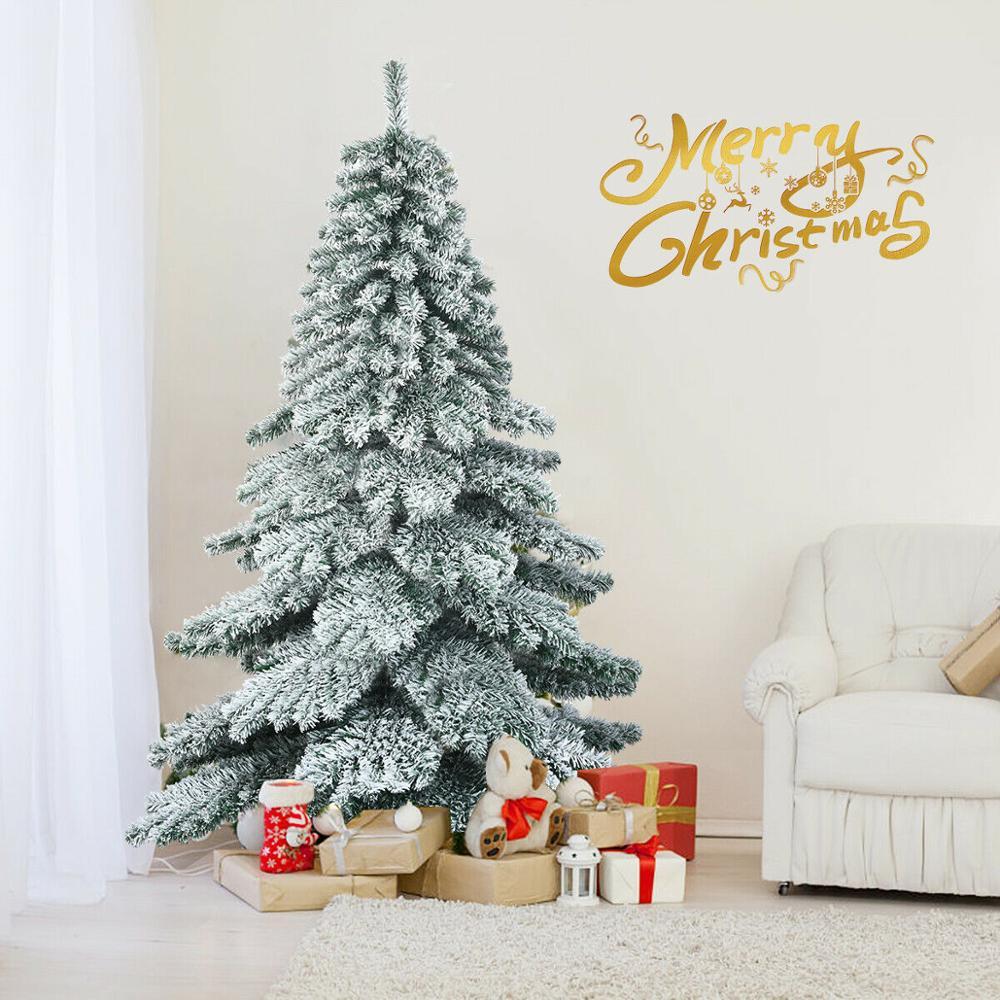 6Ft Snow Flocked Artificial Christmas Tree PVC Hinged Alaskan Pine Tree Holiday