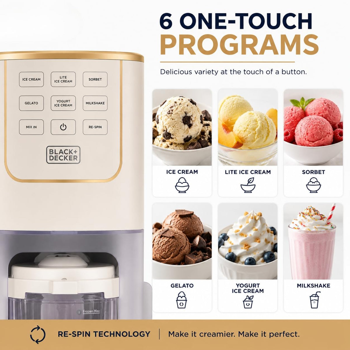 Ice Cream Maker for Families & Kids – Make Protein, Keto & Dairy-Ice Cream, Gelato & Milkshakes at Home – Easy Creamy Pint Machine with Mix-Ins