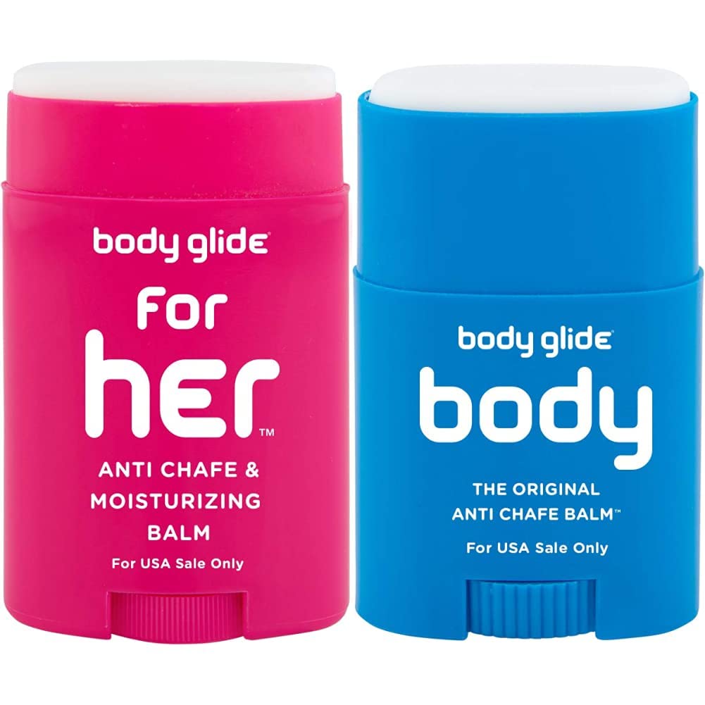 BodyGlide For Her Anti Chafe Balm1.5oz: anti chafing stick with added emollients. Prevent rubbing leading to chafing, raw skin, and irritation &amp; body glide Original Anti-Chafe Balm