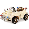 GHP 66-Lbs Max Load BeiPlastic Kids Ride On Police Toy Car with Opening Doors
