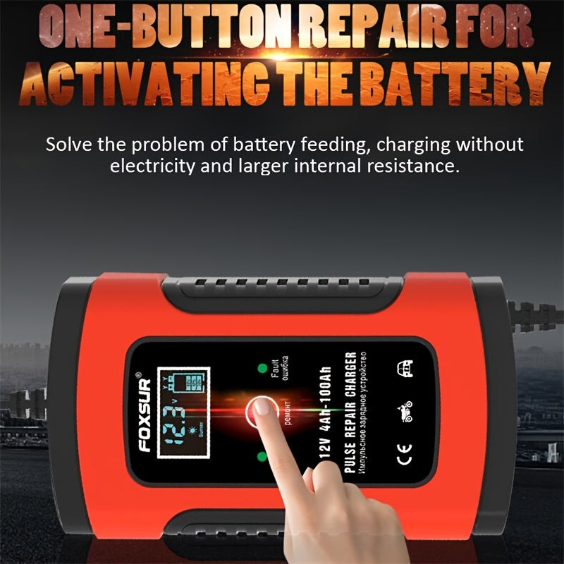 6 Amp 12V Battery Charger Maintainer: Keep Your Car, Boat, Motorcycle, Lawn Mower & More Batteries Fully Charged!