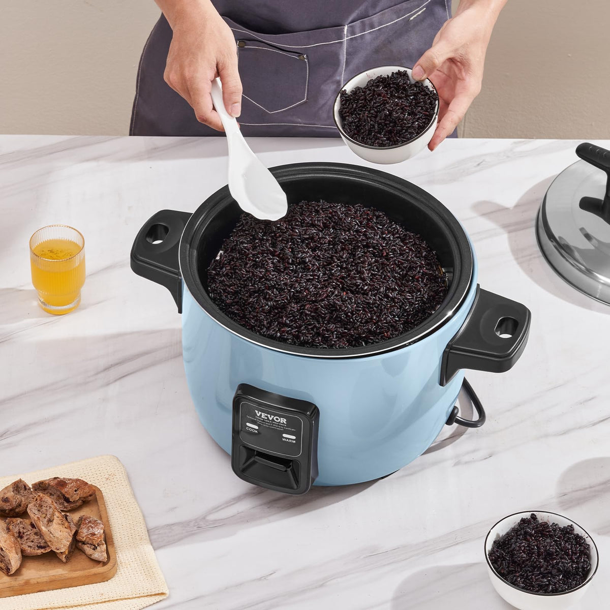 Commercial Rice Cooker, 40-Cup Rice Cooker, 8.45 Qt / 8 Liter LarRice Cooker and Warmer with Nonstick Inner Pot, Fast Cooand 24-Hour Keep Warm, with Rice Cup and Paddle, for Restaurant