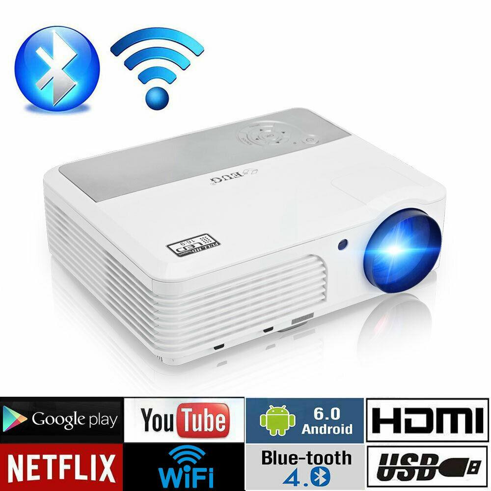 smart 1080p full hd projector wifi android blue-tooth wireless airplay hdmi tv