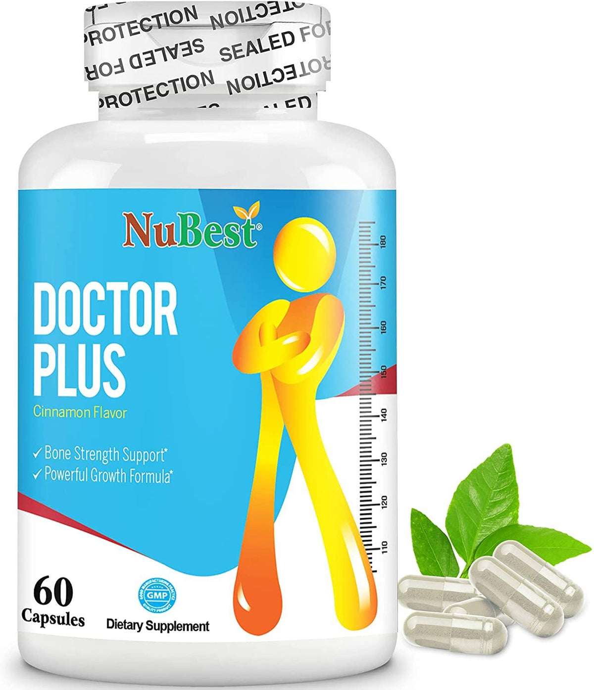 Doctor Plus - Powerful Growth Boost - Promotes Strong and Healthy Bones - Immunity Support - for Children (10+) and Teens - 60 Capsules (Pack of 6)