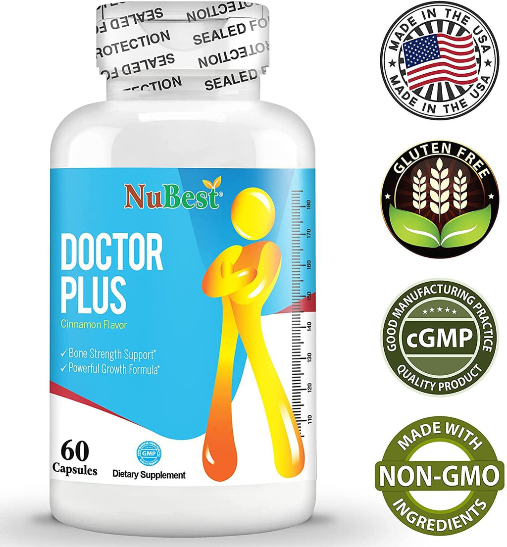 Doctor Plus - Powerful Growth Boost - Promotes Strong and Healthy Bones - Immunity Support - for Children (10+) and Teens - 60 Capsules (Pack of 6)