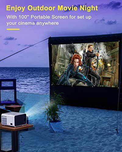 mini projector, bigasuo 2024 native 1080p projector bluetooth support, 7000l tv