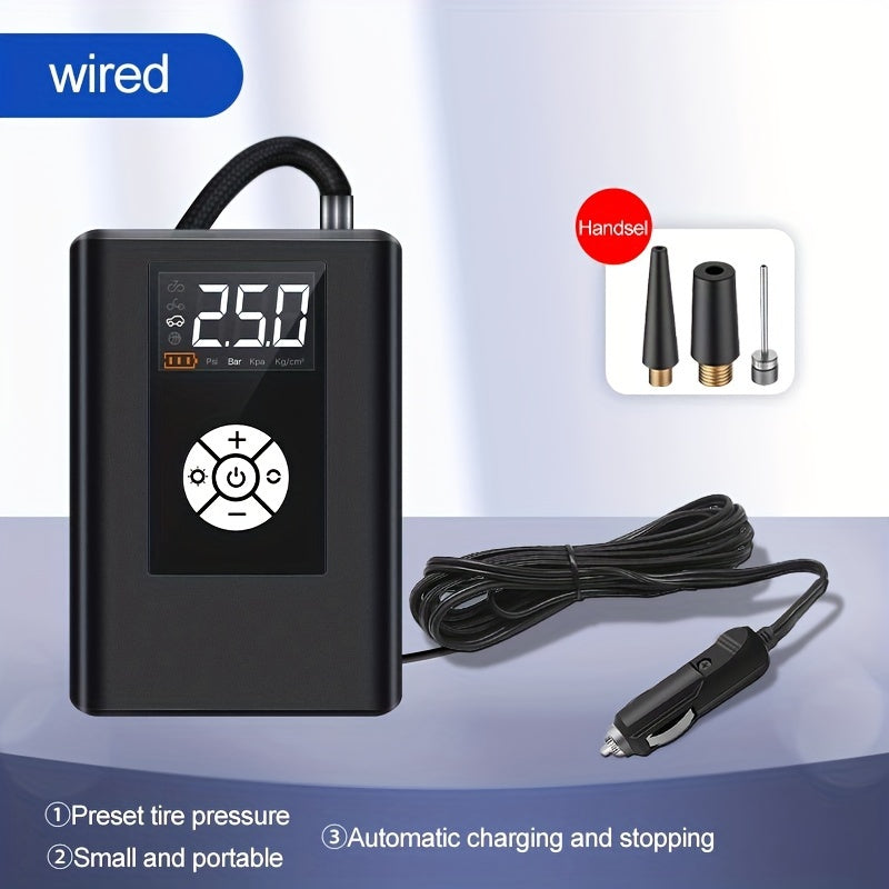 120W 150PSI Portable Digital Air Compressor: The Ultimate Wireless Car Air Pump For Car, Motorcycle, Bike & Ball Inflation!