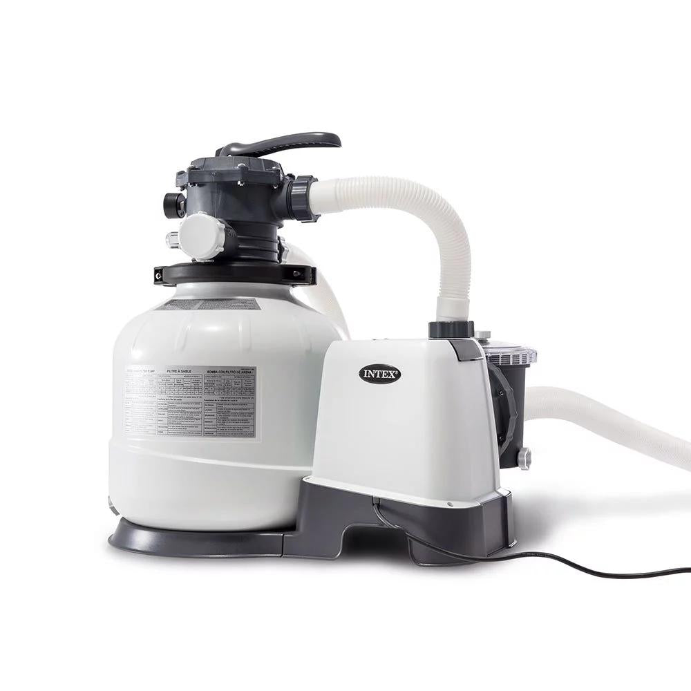 intex above ground pool sand filter pump bundled w/ wall mount automatic skimmer