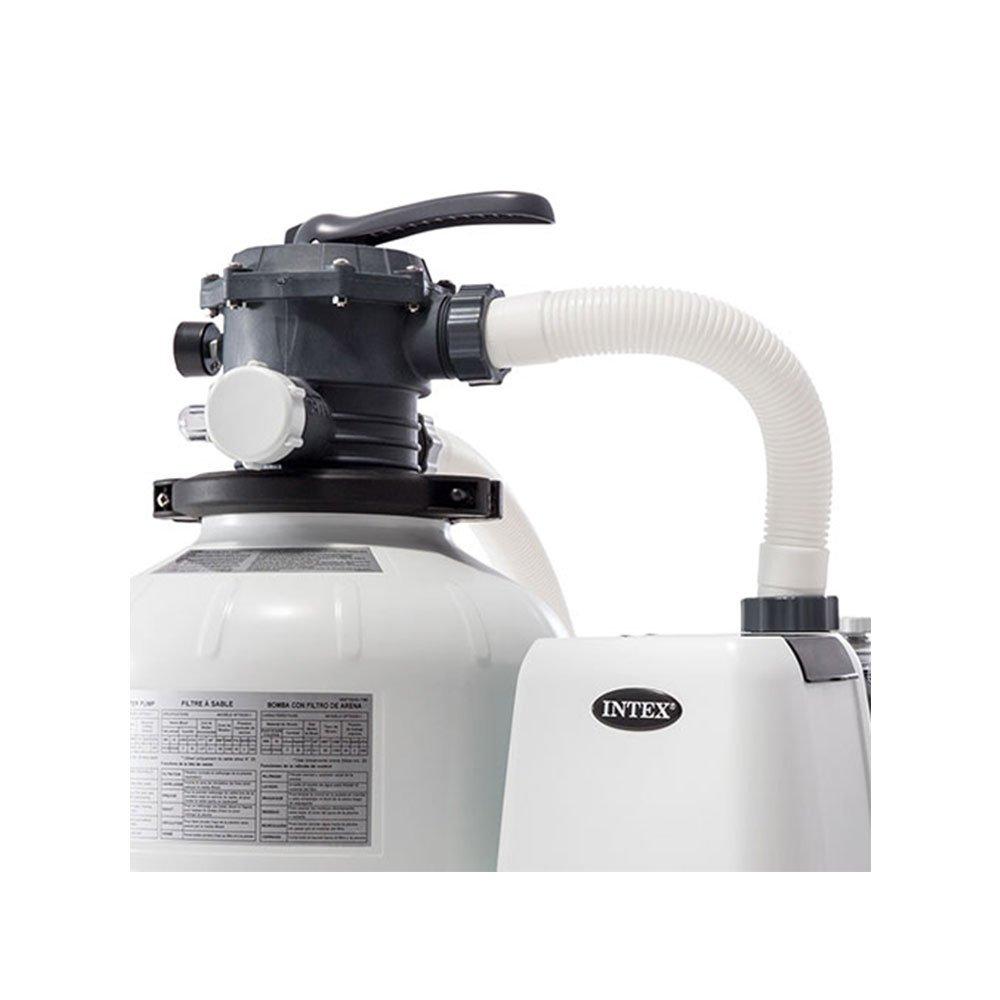 intex above ground pool sand filter pump bundled w/ wall mount automatic skimmer