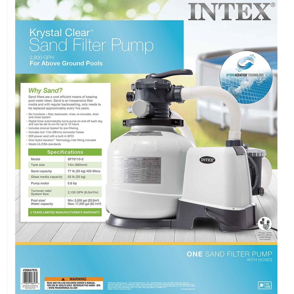 intex 2800 gph above ground pool sand filter pump with automatic timer (2 pack)