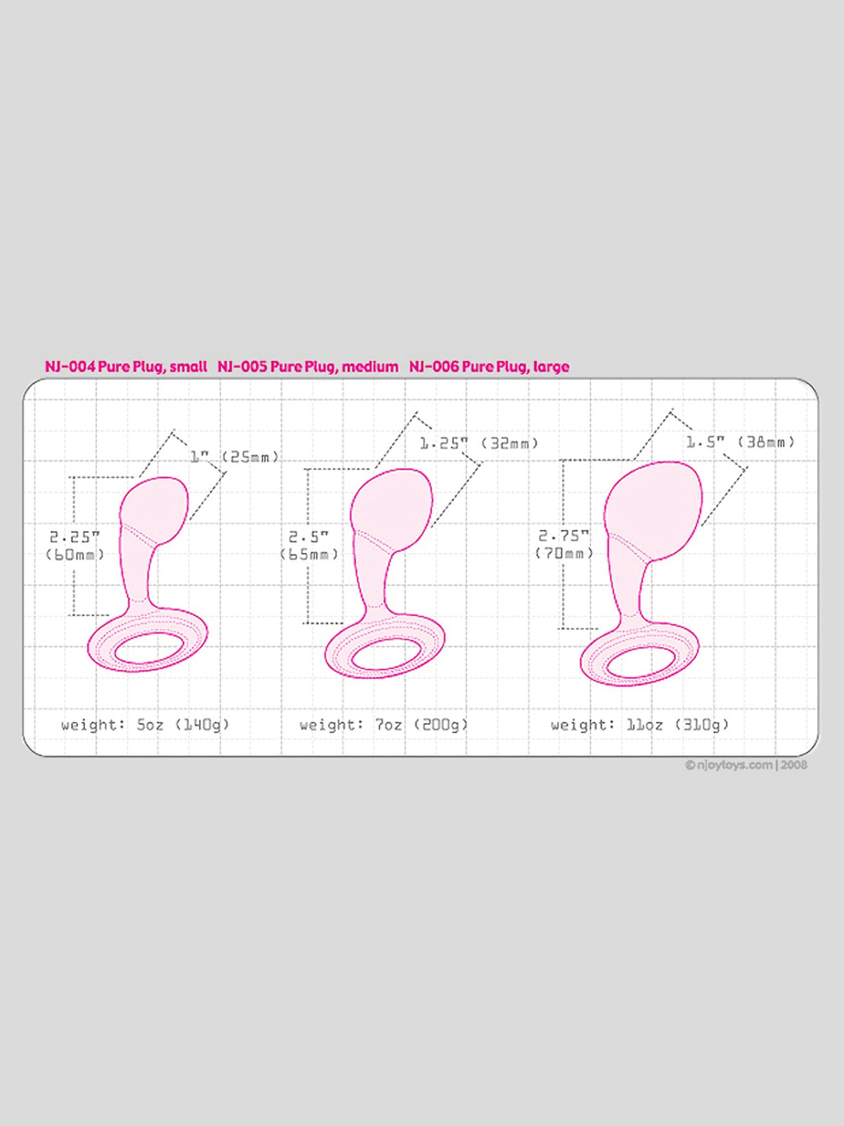 njoy Pure Plug Large Stainless Steel Butt Plug, Silver