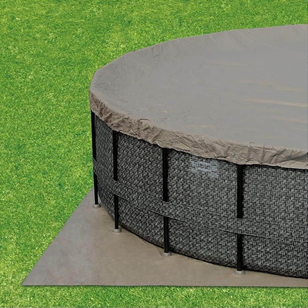 Summer Waves Elite P4A01848B 18ft x 48in Above Ground Frame Outdoor Swimming Pool Set w/ Pump, Pool Cover, Ladder, Ground Cloth,