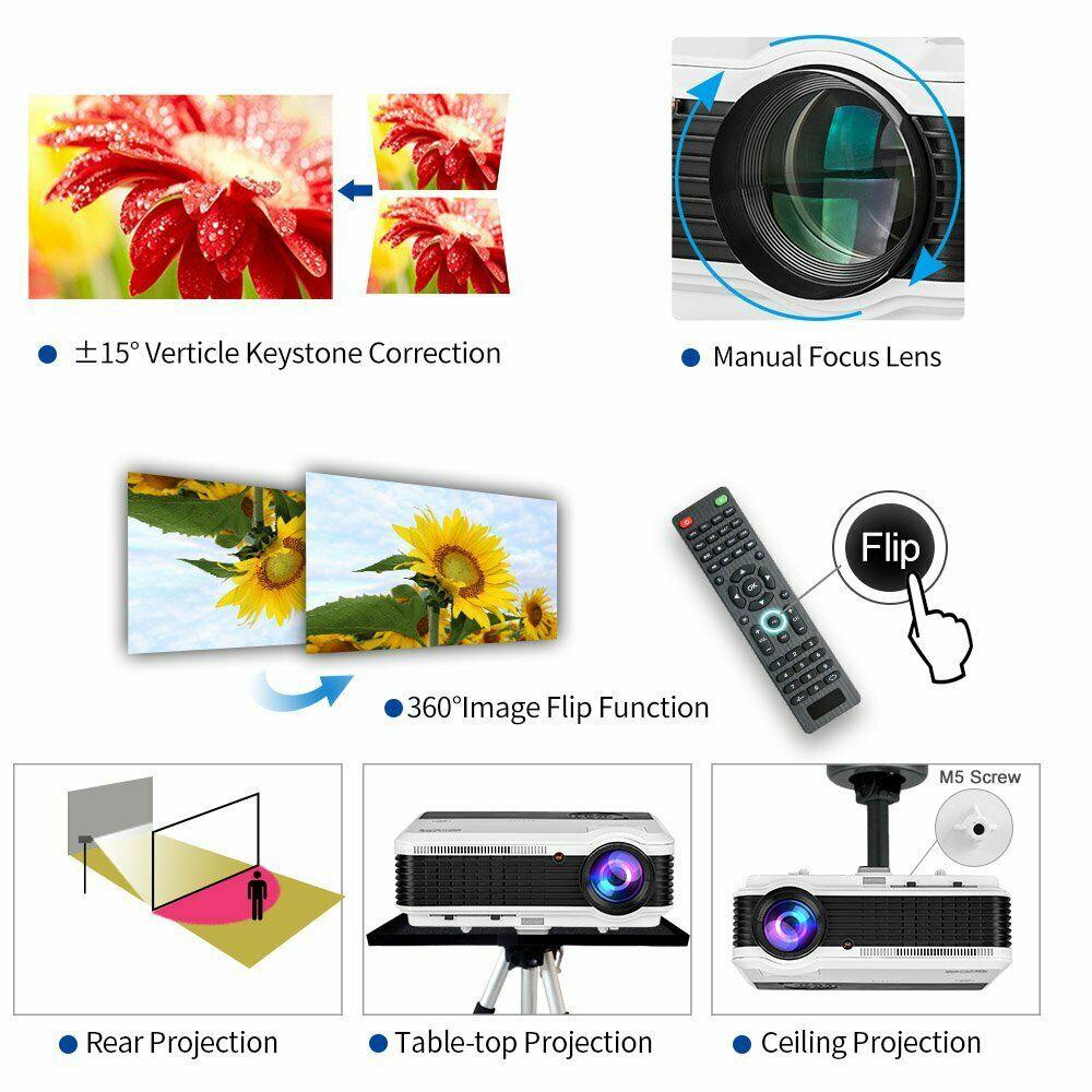6000lm led home theater projector full hd proyector big screen movie tv hdmi usb