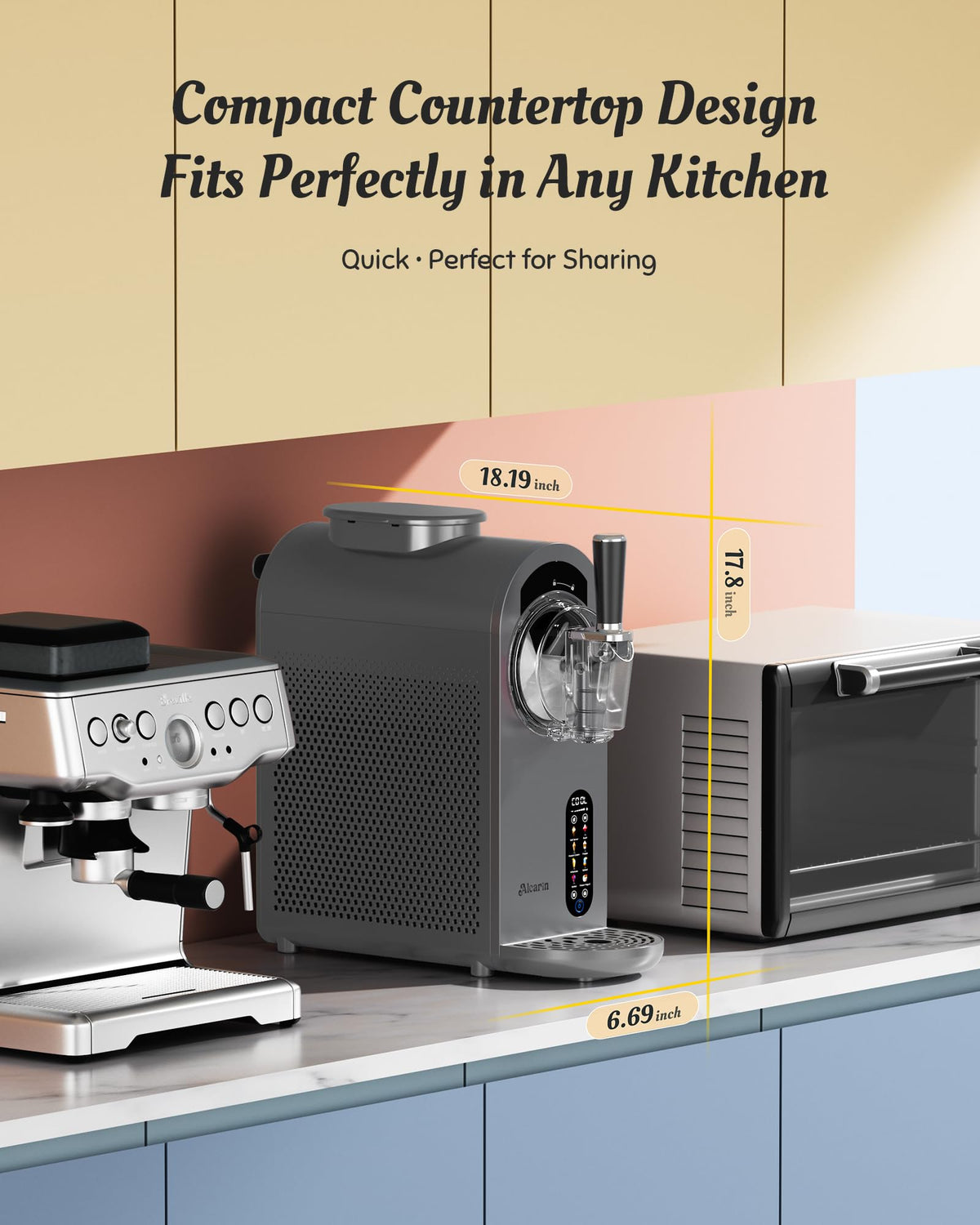 2 in 1 Slushie Machine & Soft Serve Ice Cream Maker, No Ice Needed, 8 Pre Sets, Frozen Drink, Protein Ice Cream, Milkshake, Frappe, Spiked, Sorbet and More