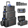3 IN 1 Rolling Tool Box With Wheels,Stackable Tool Box,Modular Tools StoraOrganizer,Top Small Parts Organizer ,With Removable Small Parts Box,for Home,Repair,GaraStorage,17 IN+19 IN+21 IN