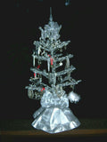 PRETTY RETRO 3 FT VTG WIRED TINSEL SILVER FEATHER STYLE XMAS TREE ORNAMENTS