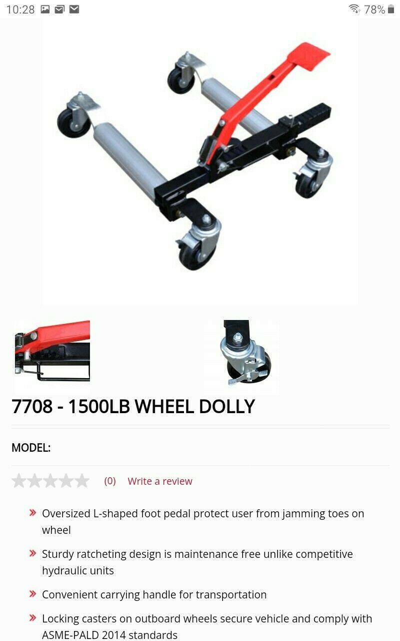 Sunex 7708 Car Wheel Dolly ( Set of 4 )