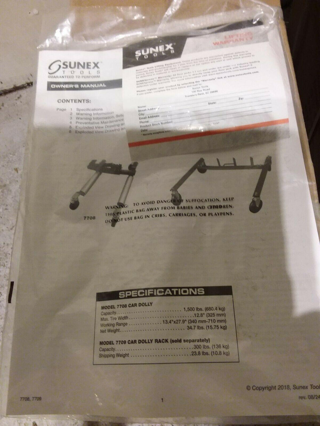 Sunex 7708 Car Wheel Dolly ( Set of 4 )