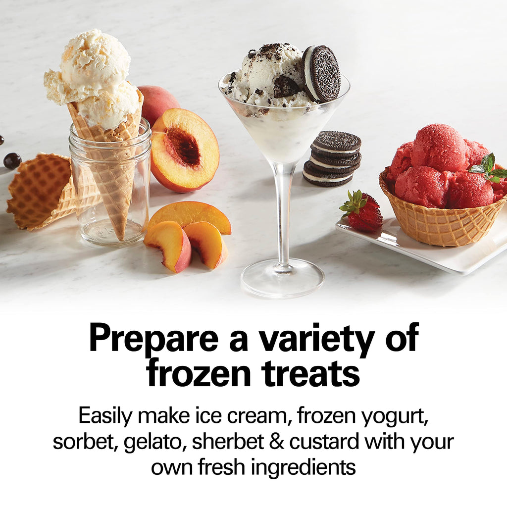 Automatic Electric Ice Cream Maker & Frozen Yogurt Machine | 4 Quart | Makes A Variety Of Treats Including Sorbet, Sherbet, Gelato, Custard |Simple & Customizable | White | 68330N