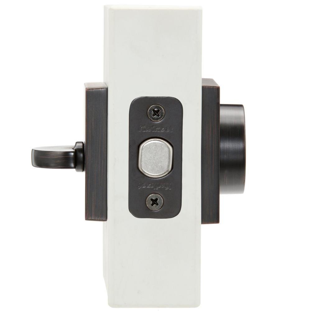 158 Series Square Contemporary Venetian Bronze Single Cylinder Deadbolt Featuring SmartKey Security