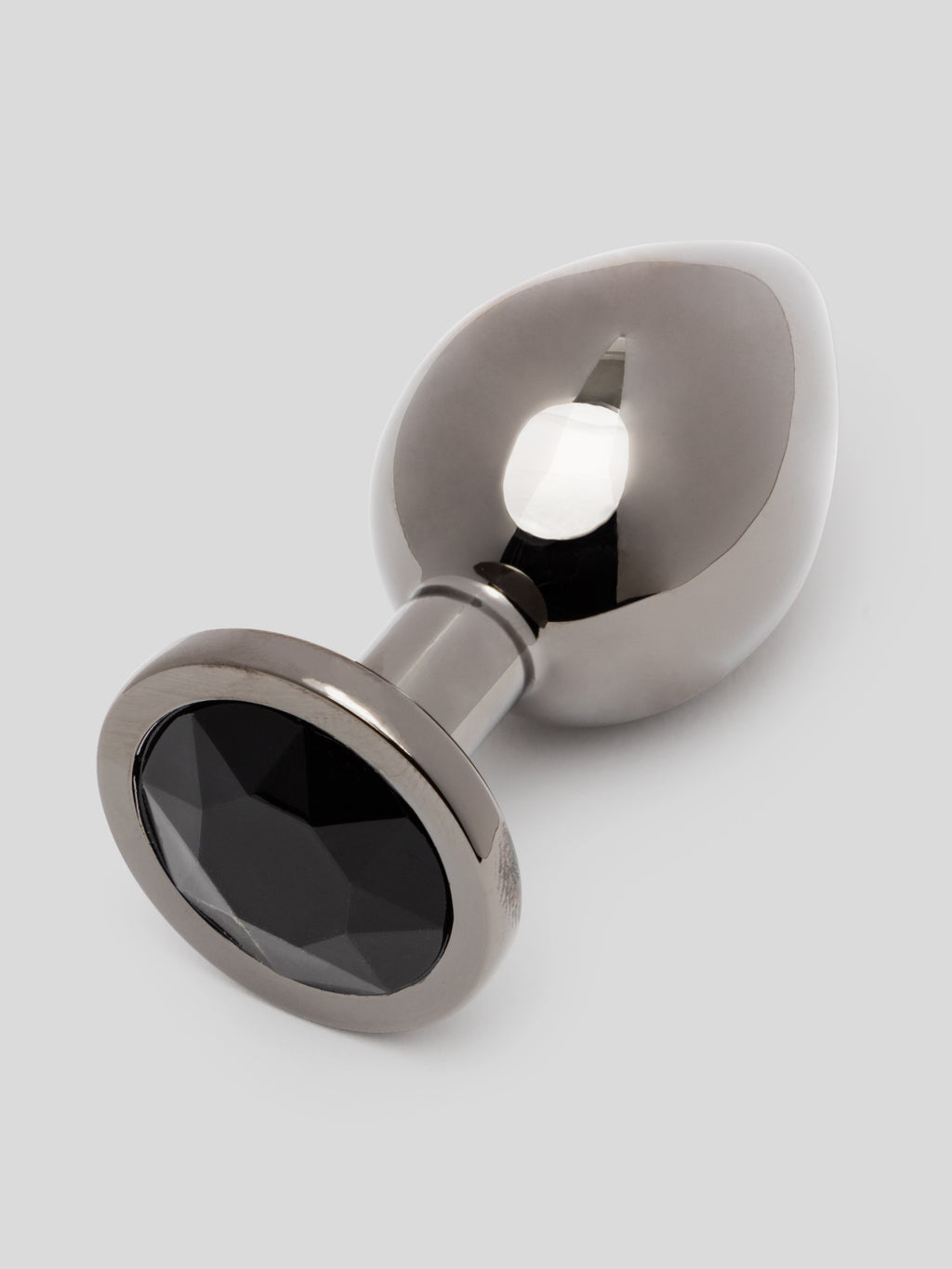 Lovehoney Jeweled Grey Metal Medium Butt Plug 3 Inch , Grey