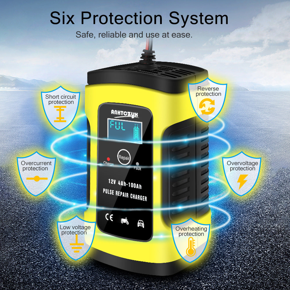 12V 6A Fully-Automatic Smart Trickle Charger: Keep Your Car, Motorcycle, Boat, RV, ATV & Lawn Mower Batteries Charged & Repaired!