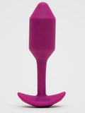 b-Vibe Vibrating Snug Plug Medium Weighted Silicone Butt Plug 3 Inch, Purple
