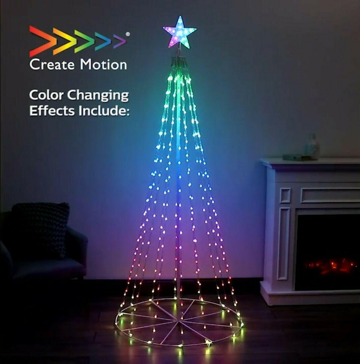 - Philips 6.8ft Animated LED Color Changing Christmas Tree