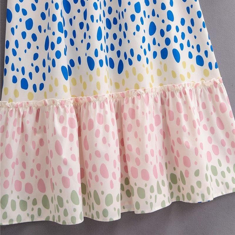 vintage bow tied collar maxi dress