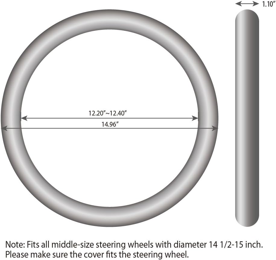 Elantrip Wood Grain Steering Wheel Cover Leather 14.5 to 15 inches Anti Slip for Car Truck SUV Jeep