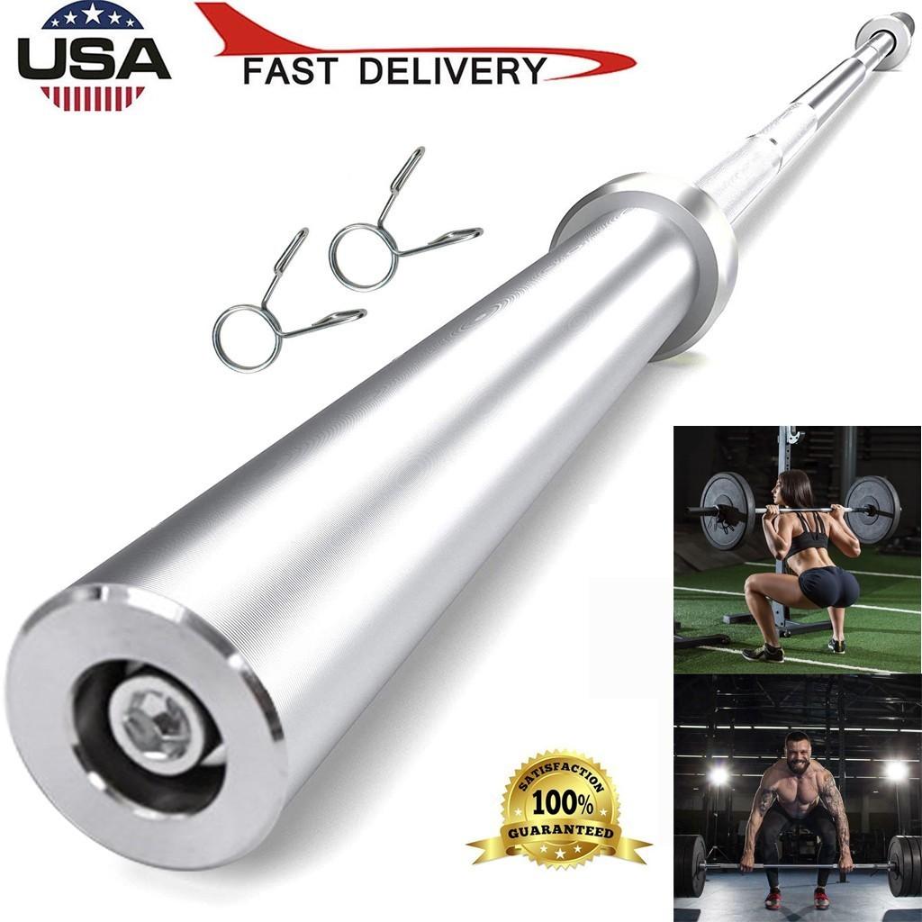 Pgyong 86 inch Olympic Bar Weightlifting Barbell Bar for Home Gym Exercise, Silver(2-Inch)