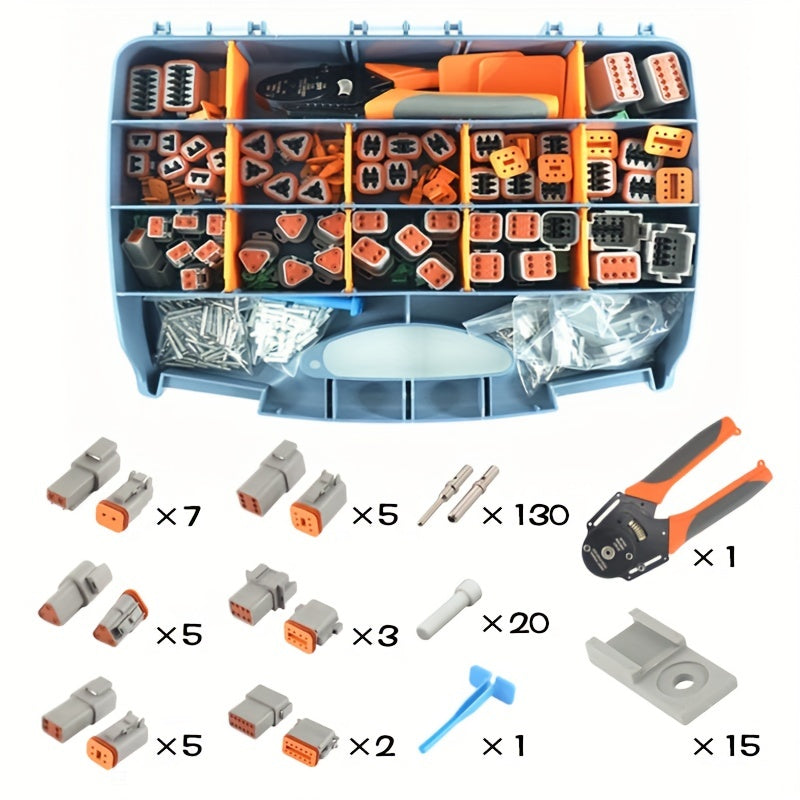 2-12 Pin DT Deutsch Series Waterproof Auto Connector Kits - Complete Set with Crimping & Removal Tools!