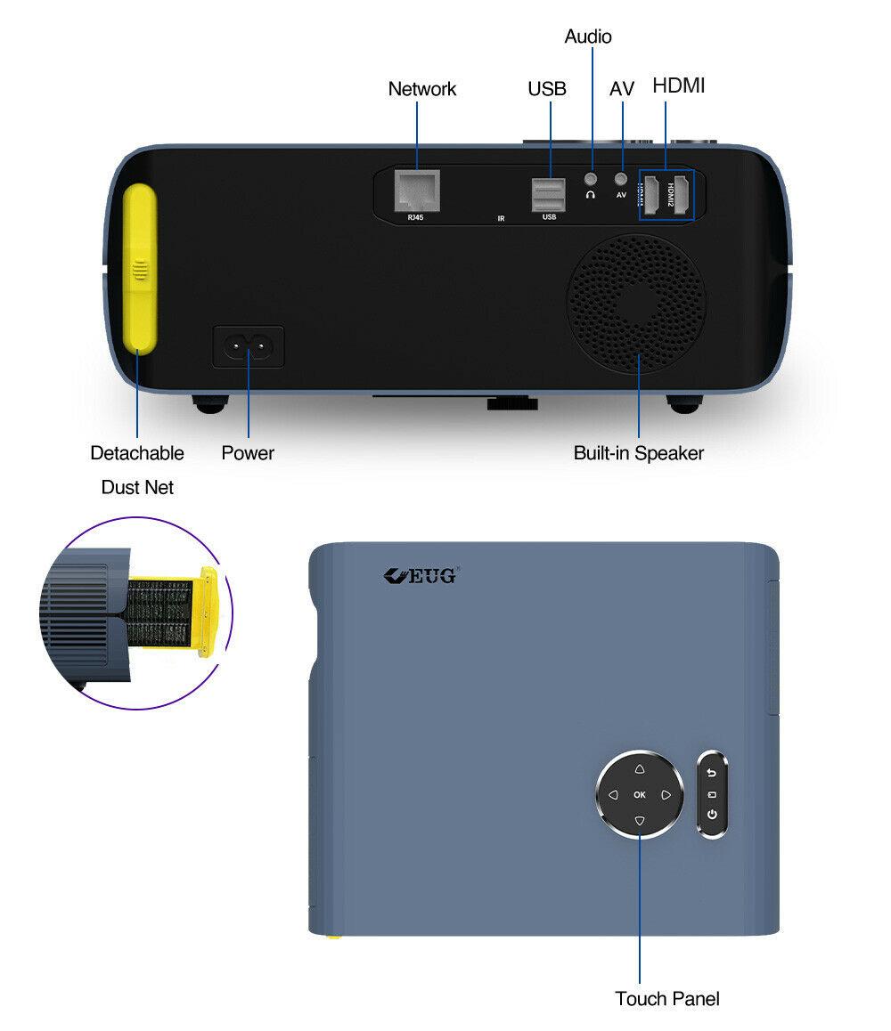 7000lms smart android 9.0 projector native 1080p home theater blue tooth tv hdmi