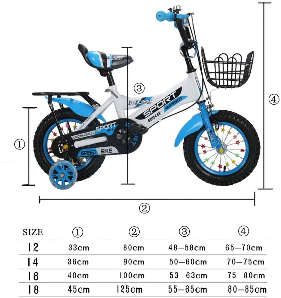 JLFSDB Kids Bike BMX Bike for Kids Boys Girls Bicycle Children Bicycle Girl’s Boy’s Bike Small Kids Bike with Brakes and with Air Tires Flash Training Wheels for A2-9 Year Old Child