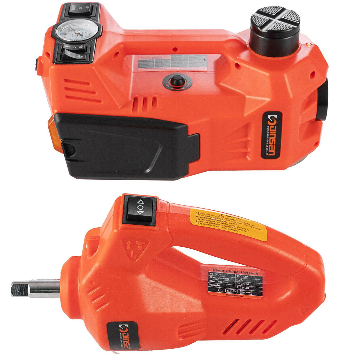 Car Jack Lift 12V 5Ton Electric Hydraulic Floor Jack Impact Wrench Tire Tool Kit