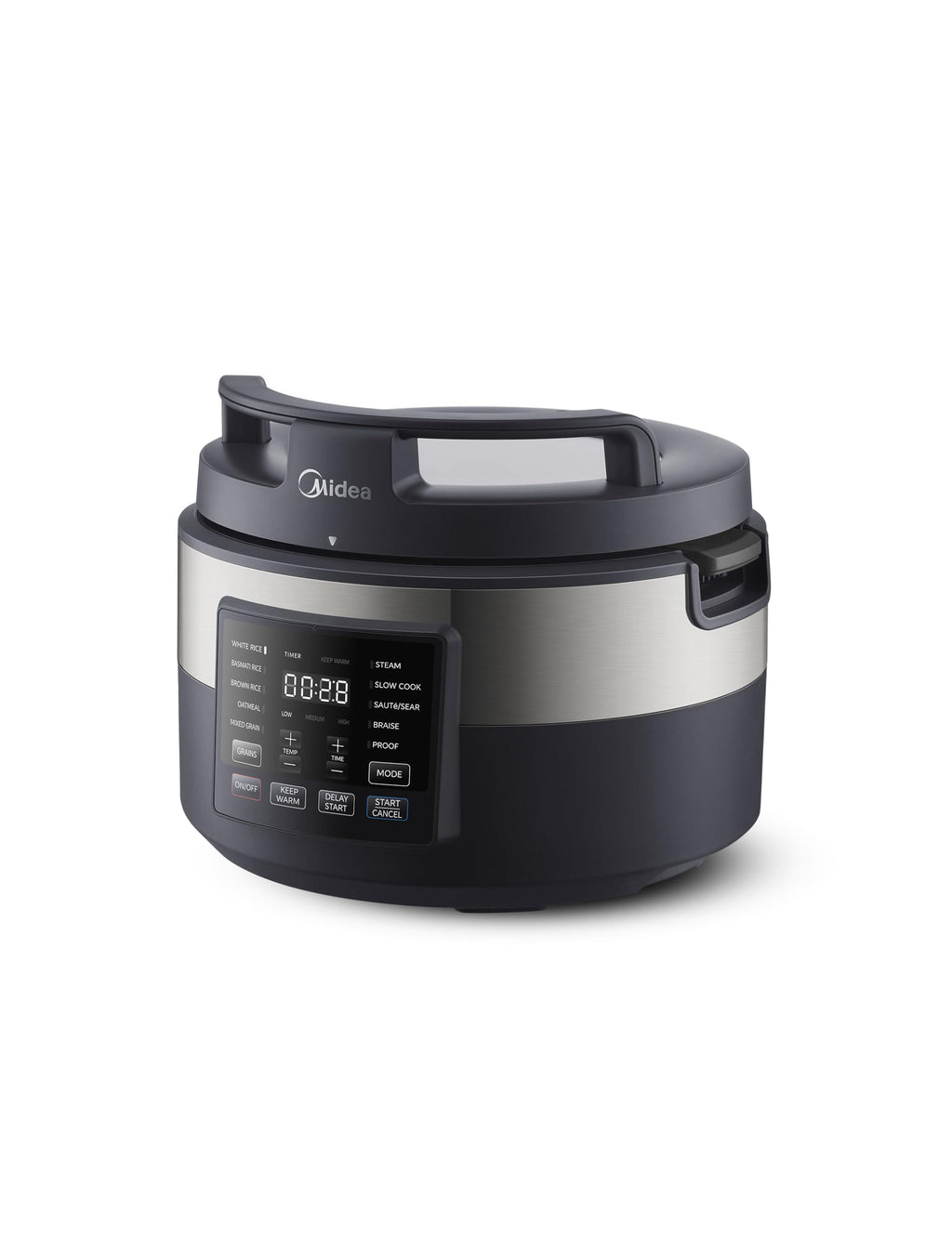 Rice Cooker for 8-Cups Uncooked Rice with 10 Multifunction CooPrograms Including Sauteing, Steaming, and Simmering, Features a Non-Stick Inner Pot with Handles and Glass Lid