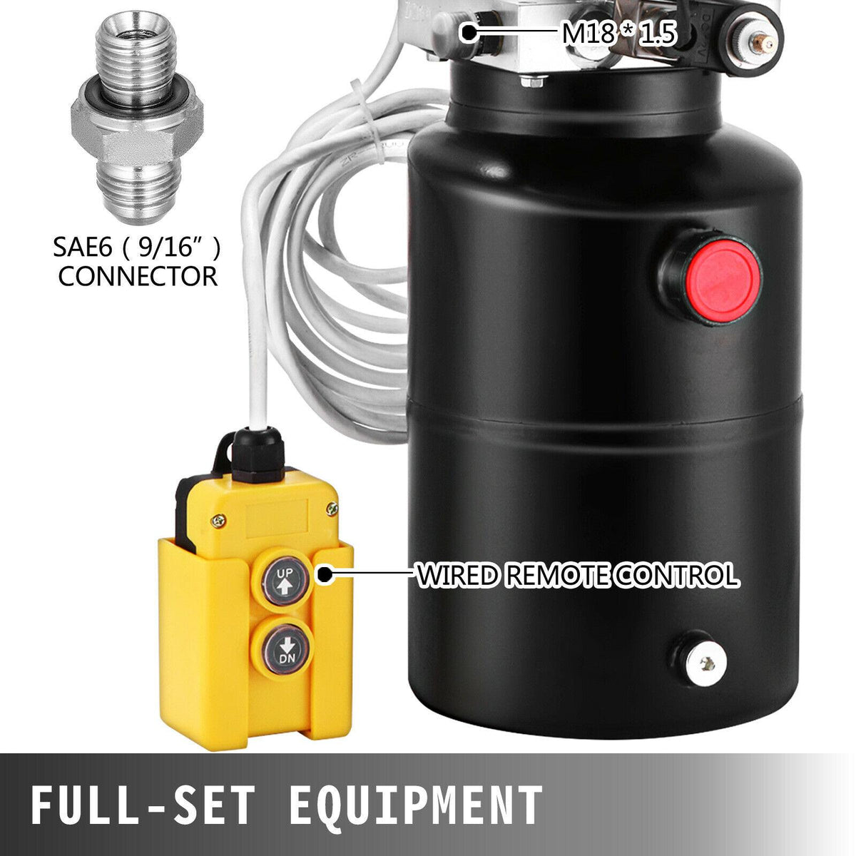 6 Quart Single Acting Hydraulic Pump Dump Trailer Power Unit 12V Unit Pack