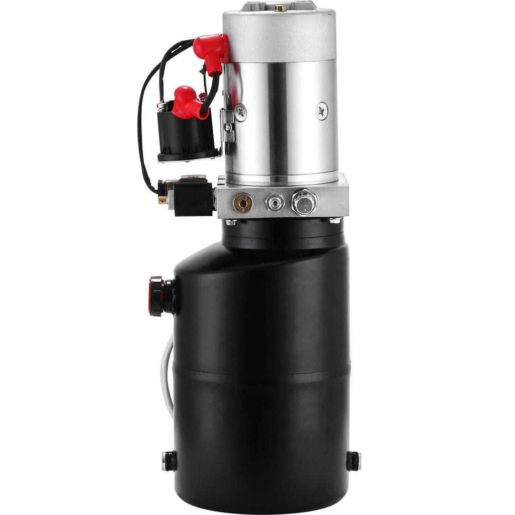 6 Quart Single Acting Hydraulic Pump Dump Trailer Power Unit 12V Unit Pack
