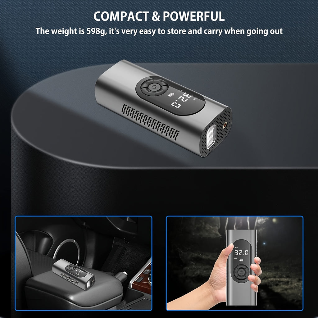 Tire Inflator Portable Air Compressor For Car Tire, Cordless & Strong Power Air Pump For Car Tire With 6000mAh Battery Fast Inflate 150PSI Tire Pump