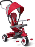 Radio Flyer 4-in-1 Stroll 'N Trike, Red Toddler Tricycle for Ages 1 Year -5 Years, 19.88" x 35.04" x 40.75"